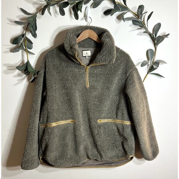 Tuckernuck Jackets & Blazers - Tuckernuck Olive Rhodes Shearling Quarter Zip